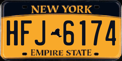 NY license plate HFJ6174