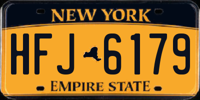 NY license plate HFJ6179