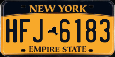 NY license plate HFJ6183