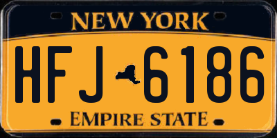 NY license plate HFJ6186