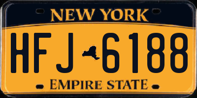 NY license plate HFJ6188
