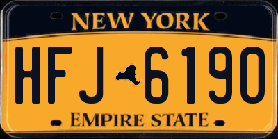 NY license plate HFJ6190