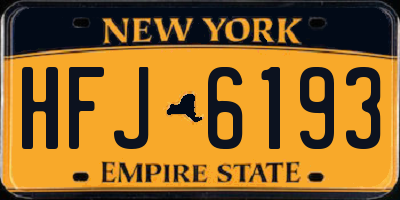 NY license plate HFJ6193