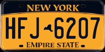 NY license plate HFJ6207