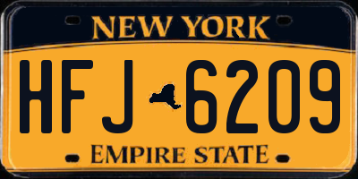NY license plate HFJ6209