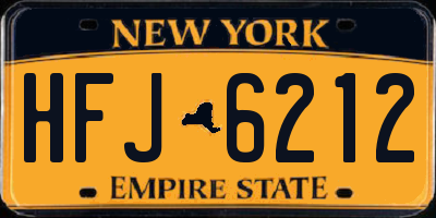 NY license plate HFJ6212