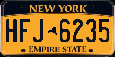 NY license plate HFJ6235
