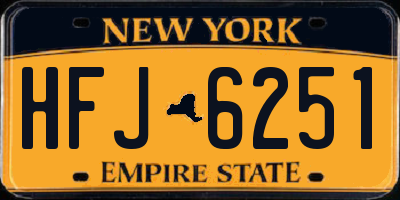 NY license plate HFJ6251