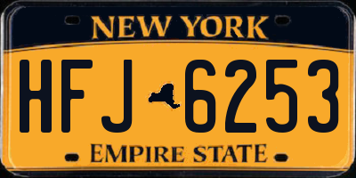 NY license plate HFJ6253