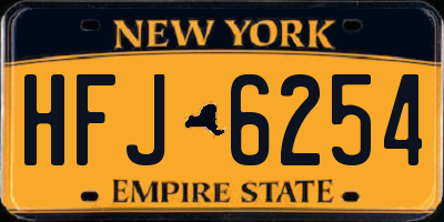NY license plate HFJ6254
