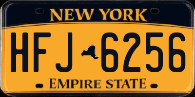 NY license plate HFJ6256