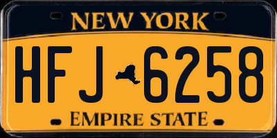 NY license plate HFJ6258