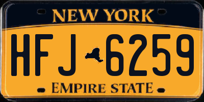 NY license plate HFJ6259