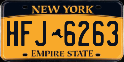 NY license plate HFJ6263