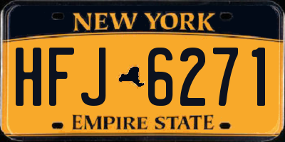 NY license plate HFJ6271