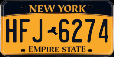 NY license plate HFJ6274