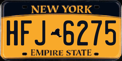 NY license plate HFJ6275