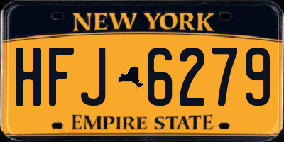 NY license plate HFJ6279