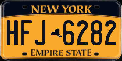 NY license plate HFJ6282