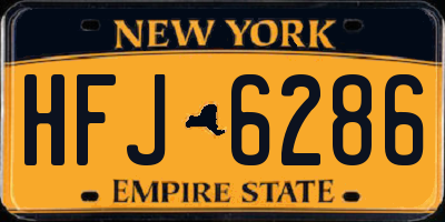 NY license plate HFJ6286