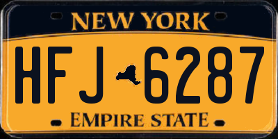 NY license plate HFJ6287