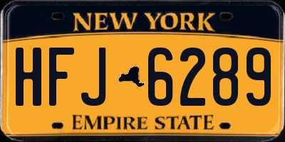 NY license plate HFJ6289