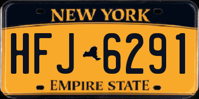 NY license plate HFJ6291