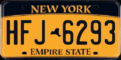 NY license plate HFJ6293