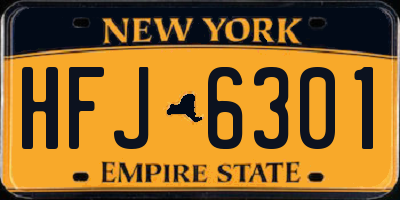NY license plate HFJ6301