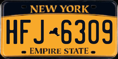 NY license plate HFJ6309