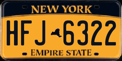 NY license plate HFJ6322