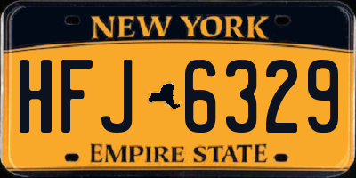 NY license plate HFJ6329
