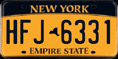 NY license plate HFJ6331