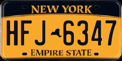 NY license plate HFJ6347