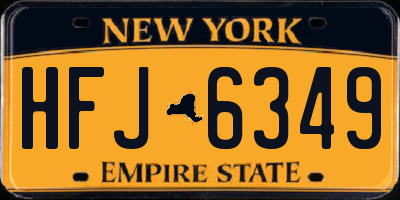 NY license plate HFJ6349