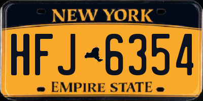 NY license plate HFJ6354