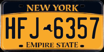 NY license plate HFJ6357