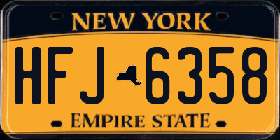 NY license plate HFJ6358