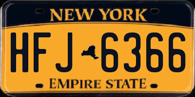 NY license plate HFJ6366