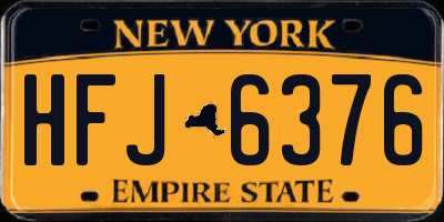 NY license plate HFJ6376