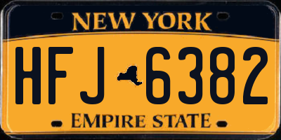 NY license plate HFJ6382