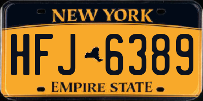 NY license plate HFJ6389