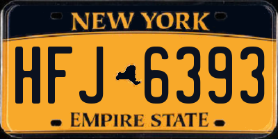 NY license plate HFJ6393