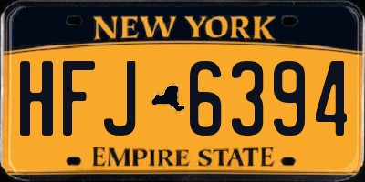 NY license plate HFJ6394