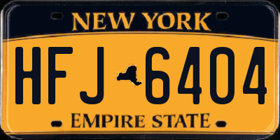 NY license plate HFJ6404