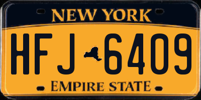 NY license plate HFJ6409