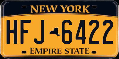 NY license plate HFJ6422