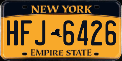 NY license plate HFJ6426