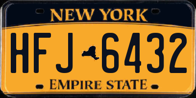 NY license plate HFJ6432