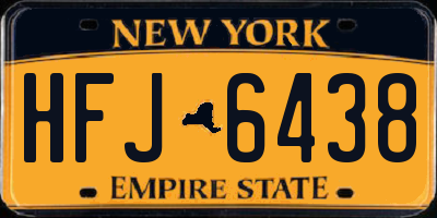 NY license plate HFJ6438